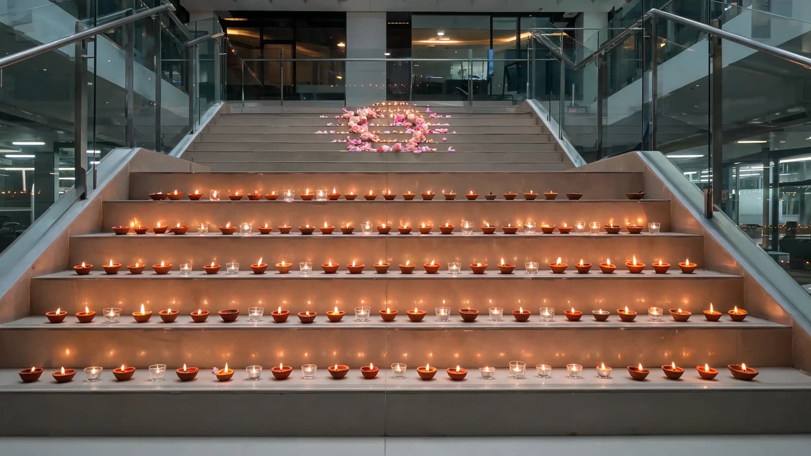 Diya & Candle Arrangement